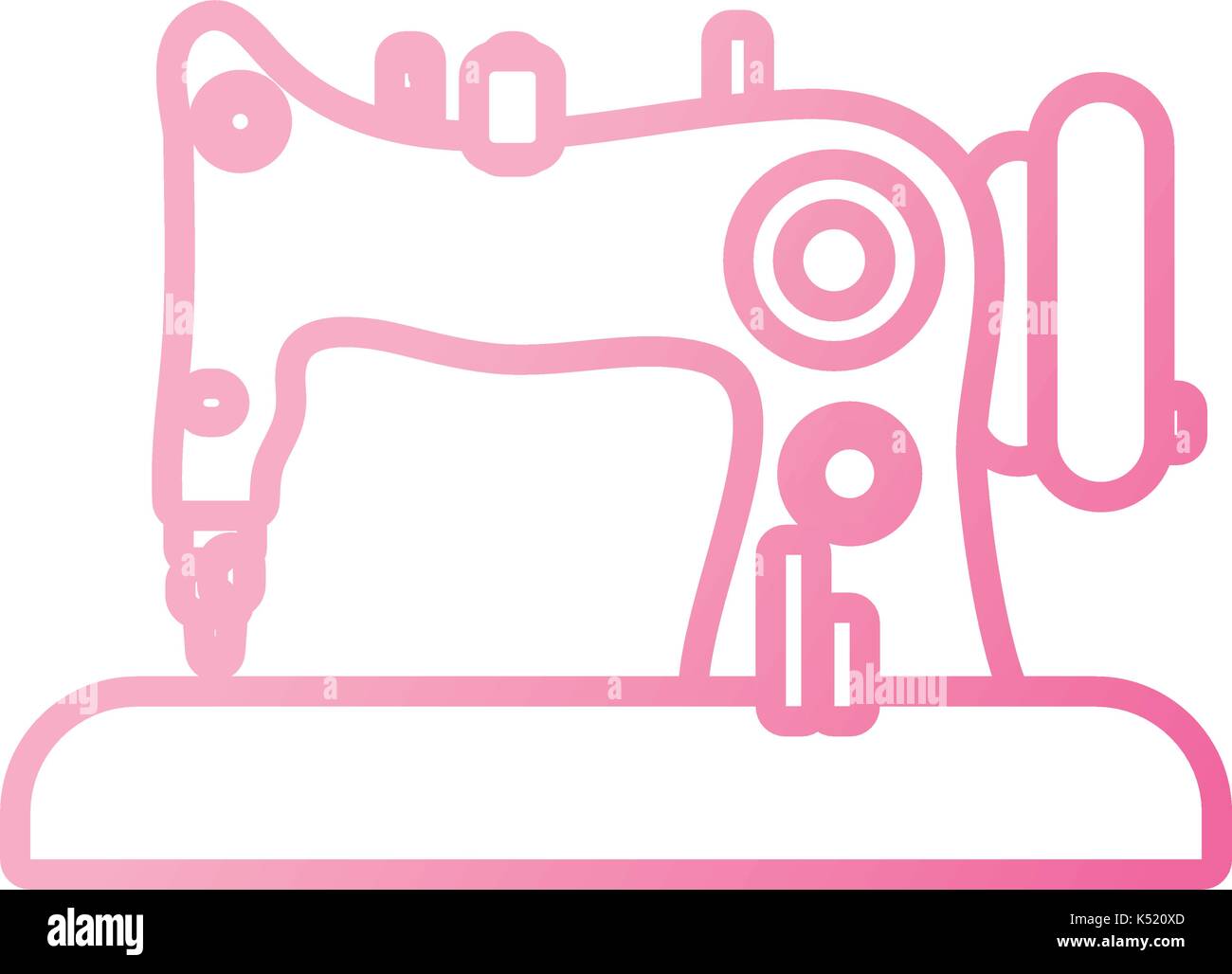 Pink Modern Electronic Sewing Machine Dressmakers Equipment Vector