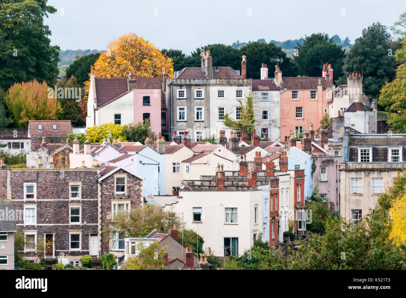 Houses in the Clifton area of Bristol. Stock Photo