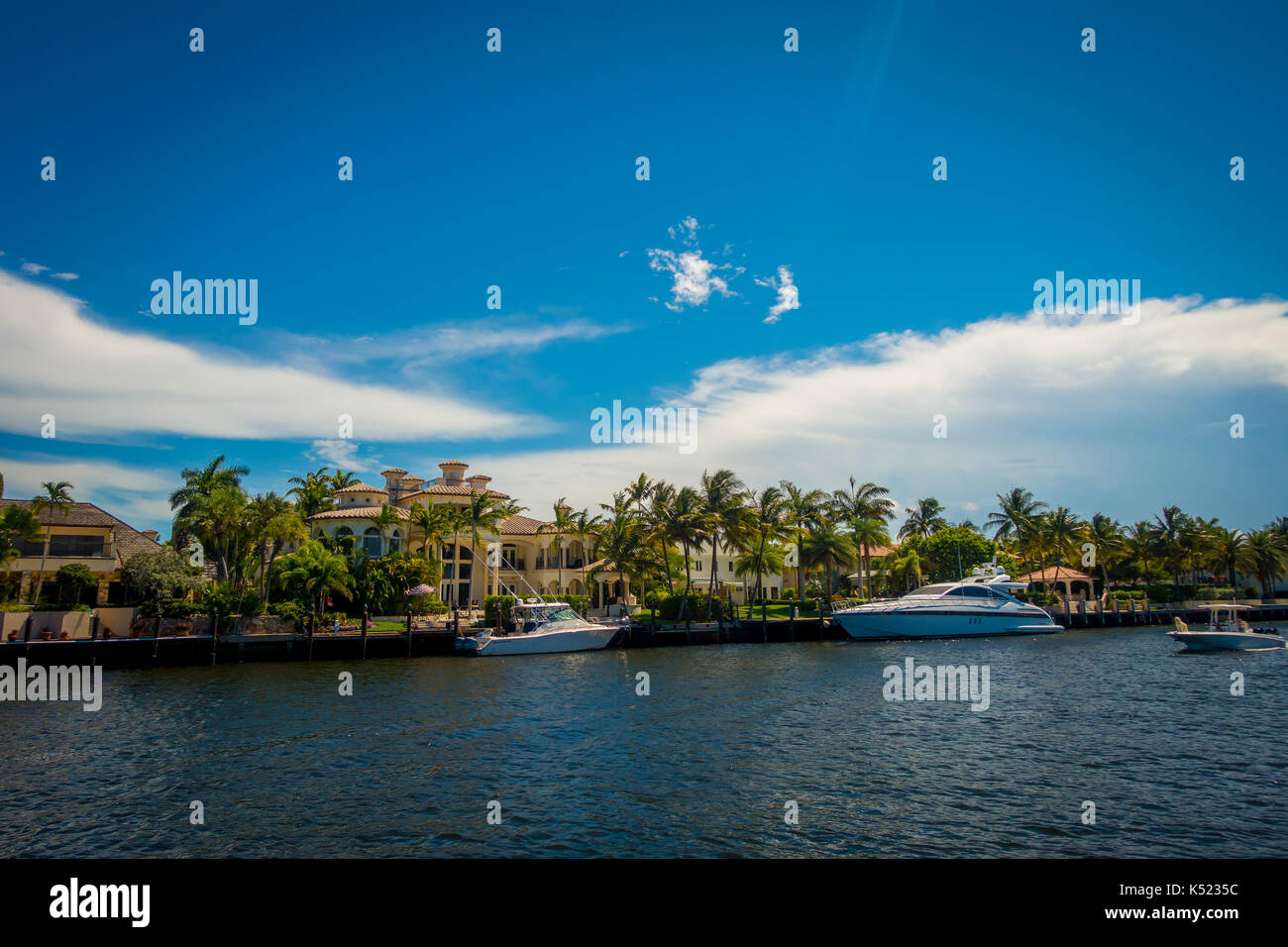 FORT LAUDERDALE, USA JULY 11, 2017 Beautiful view of new river with