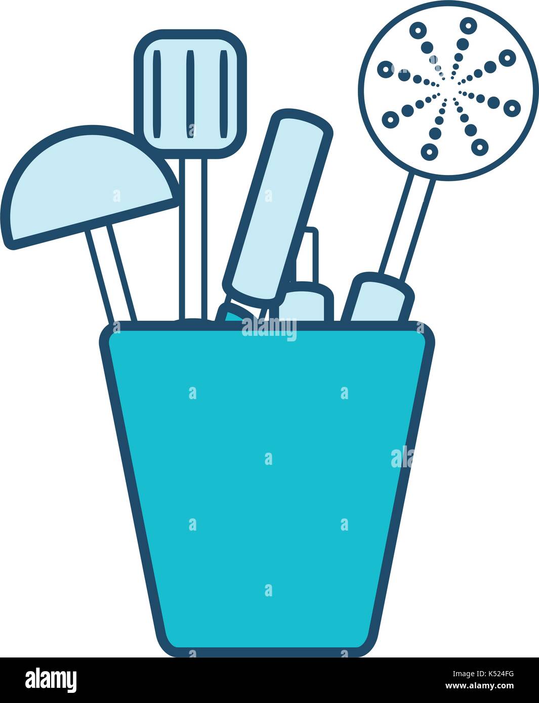 cup with kitchen utensils icon Stock Vector Image & Art - Alamy