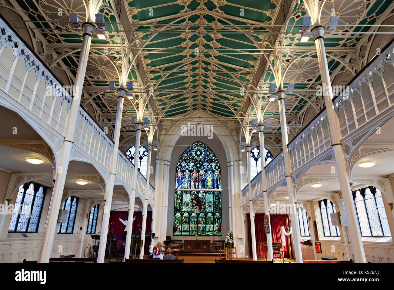 Interior St George's Church, Everton, Liverpool. Grade 1 Listed earliest cast iron church built 1813-14. Architect Thomas Rickman. Builder John Cragg. Stock Photo