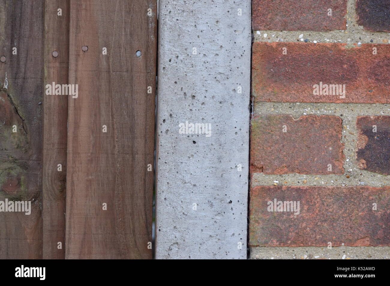Plain two coloured brick wall Stock Photo