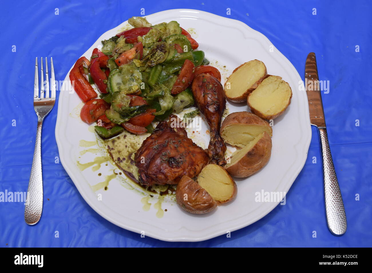 Chicken and potato meal Stock Photo - Alamy