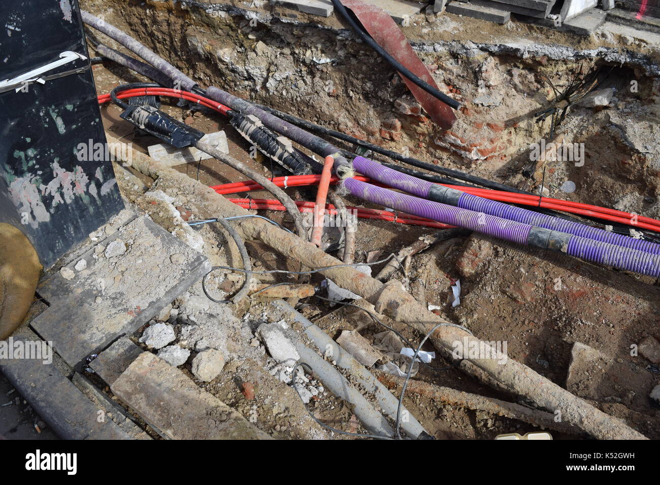Work to lay new cables hi-res stock photography and images - Alamy