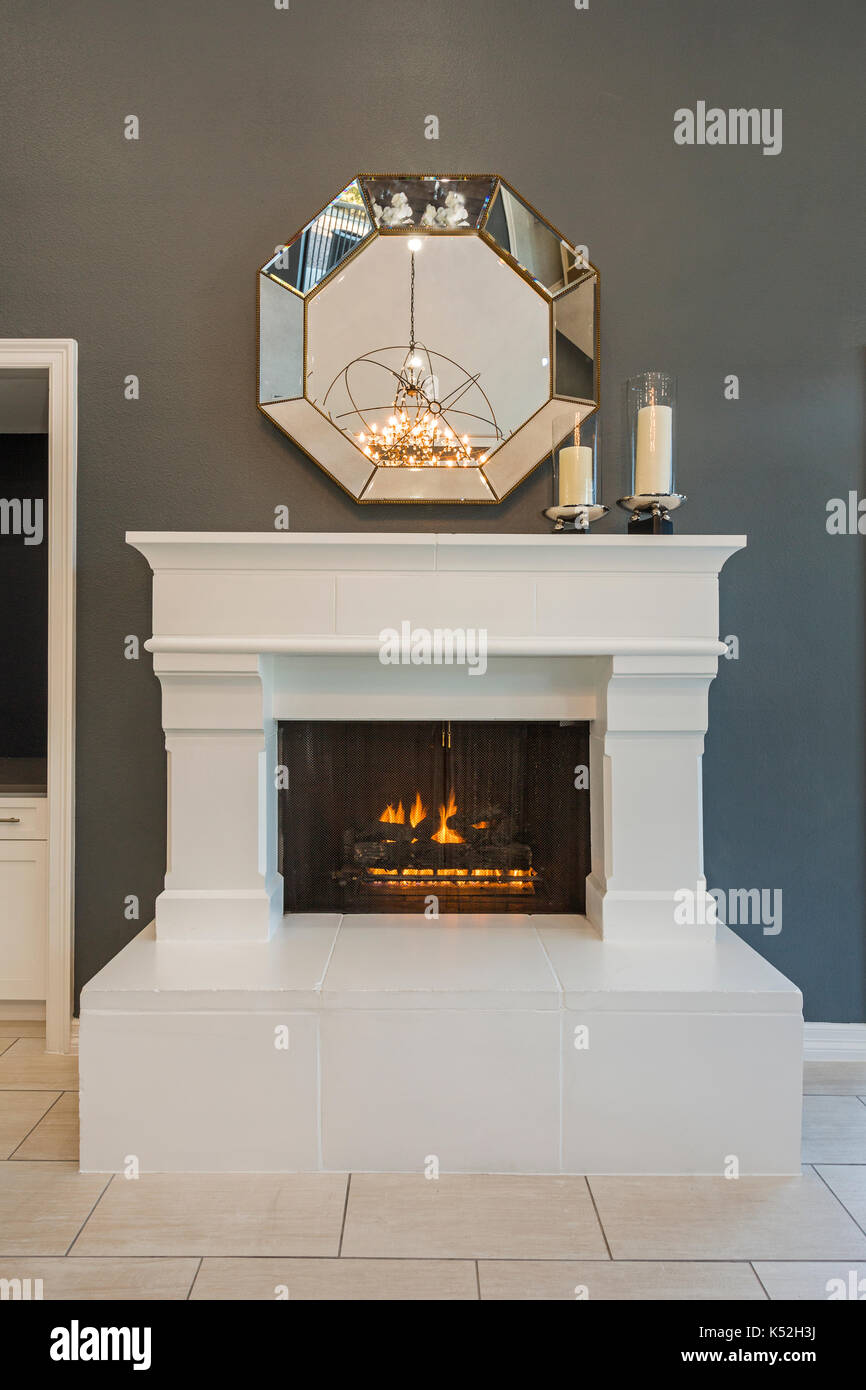 Grey white (hearth or fireplace) hi-res stock photography and images ...