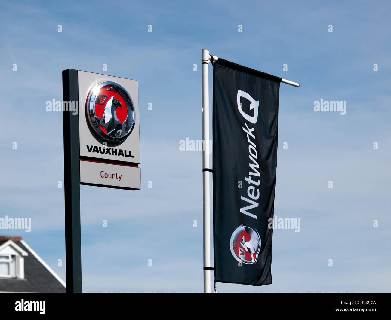 County Vauxhall Car Dealership Signs In Barnstaple Devon Uk