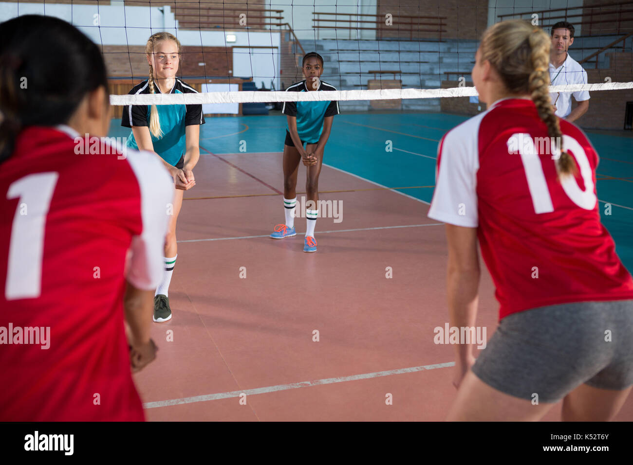 Volleyball Players On Court