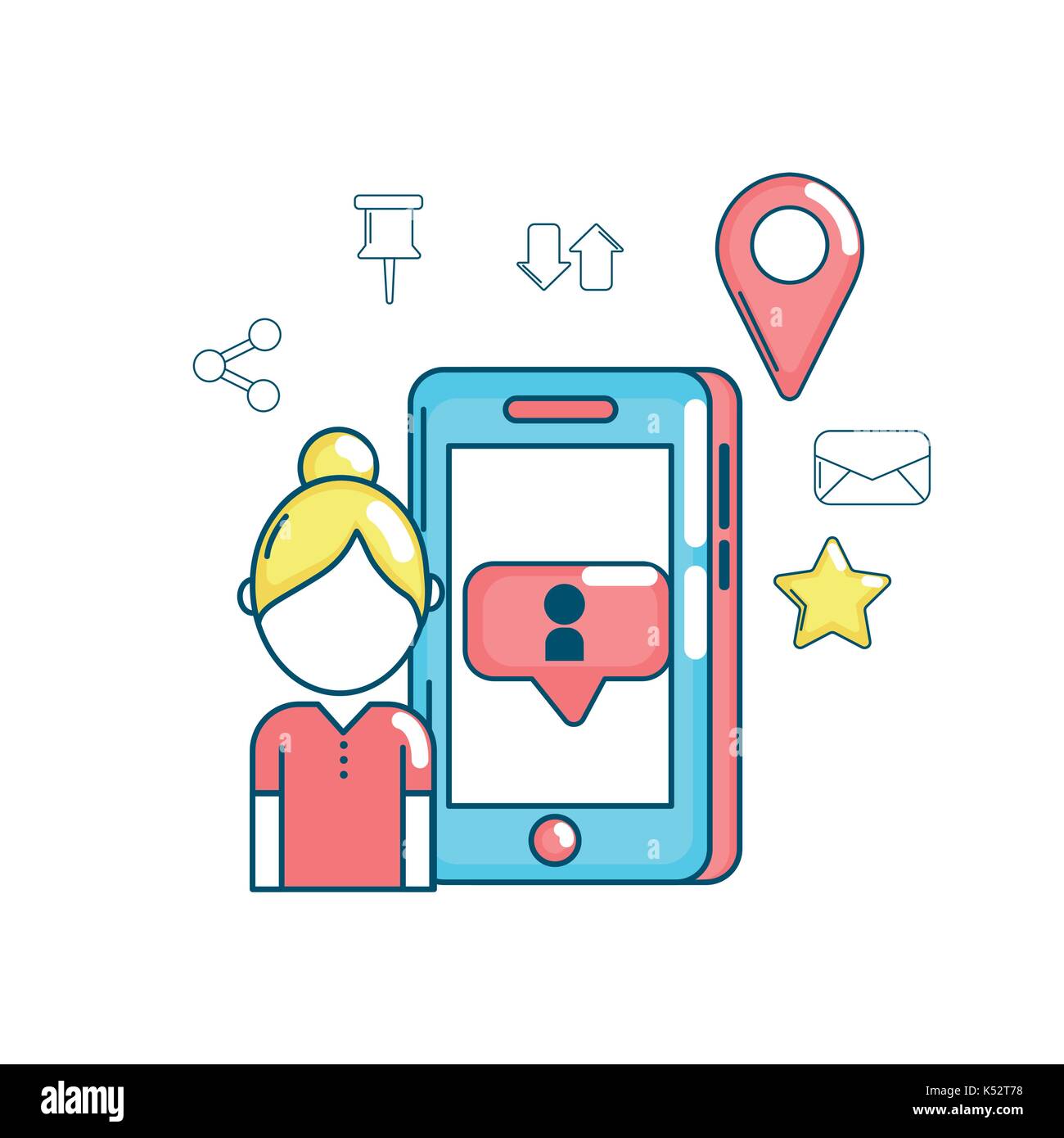 social media connection in the digital network Stock Vector Image & Art ...