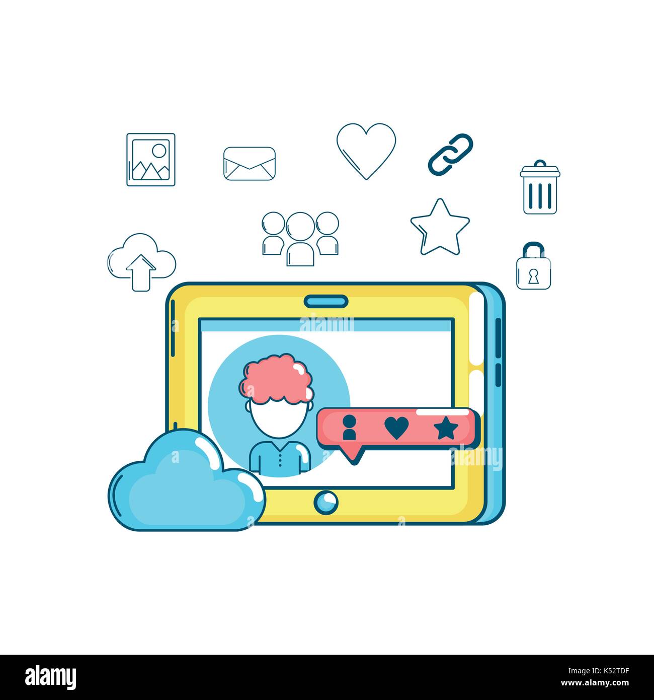 social media connection technology communication Stock Vector