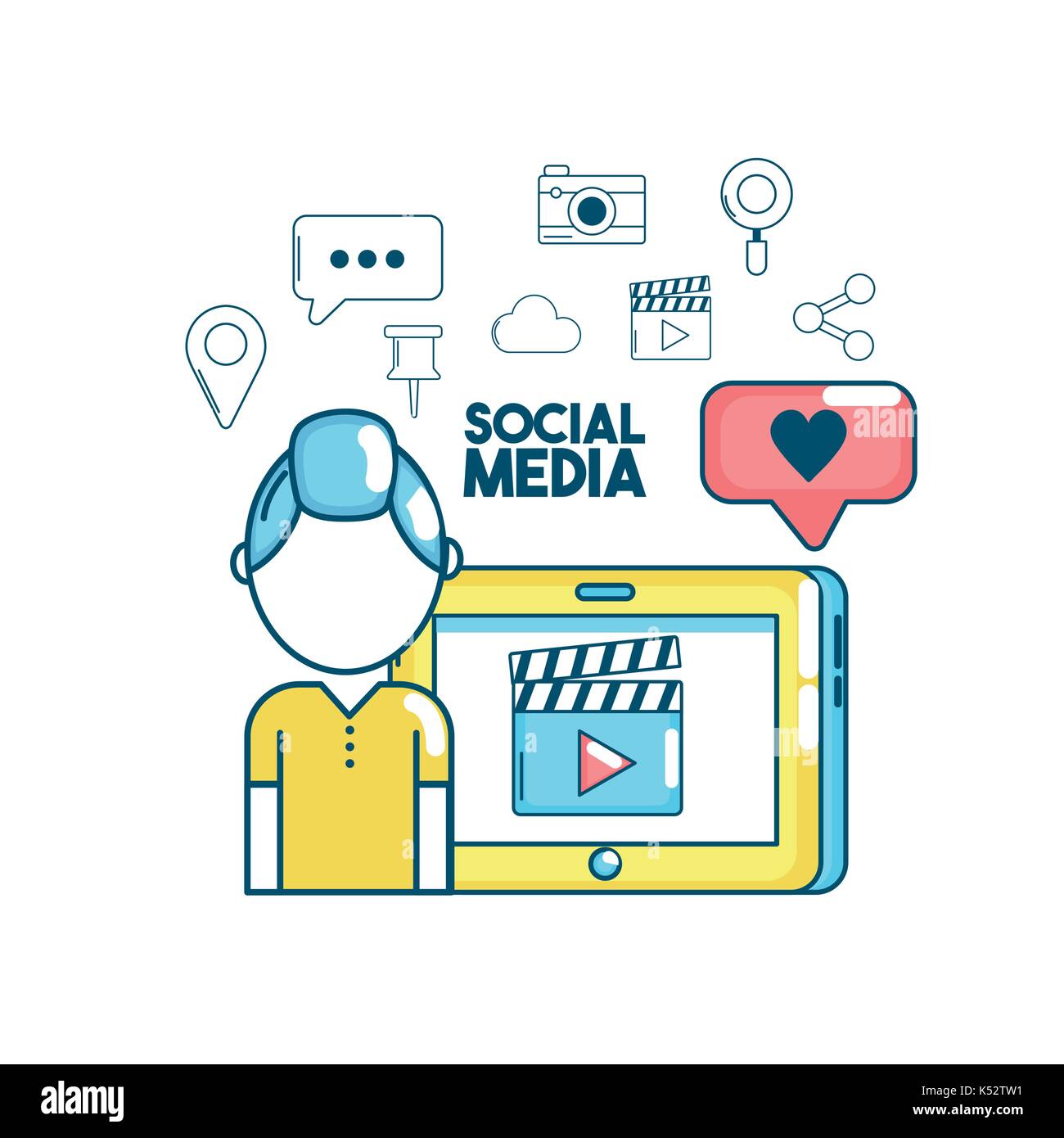 social media connection in the digital network Stock Vector Image & Art