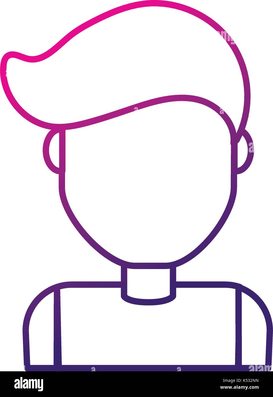 line cute man with hairstyle design and shirt Stock Vector Image & Art ...