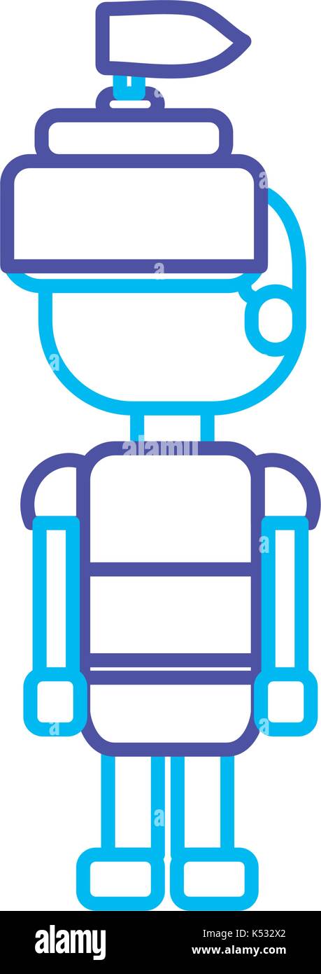 line warrior character to video game technology play Stock Vector