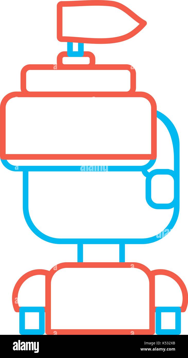 line warrior character to video game technology play Stock Vector