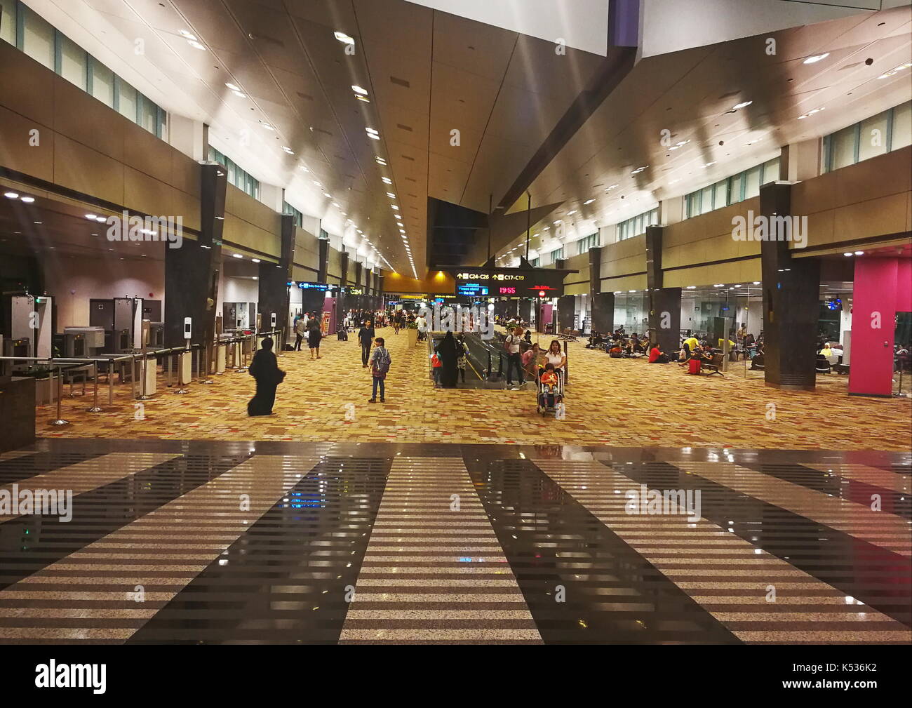 World-class terminal inside Singapore Changi International Airport. Stock Photo