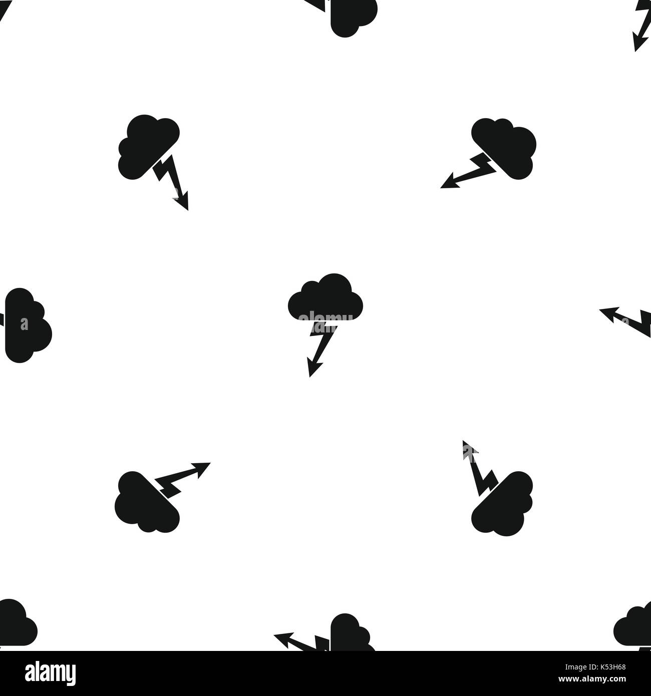 Cloud with lightning pattern seamless black Stock Vector Image & Art ...