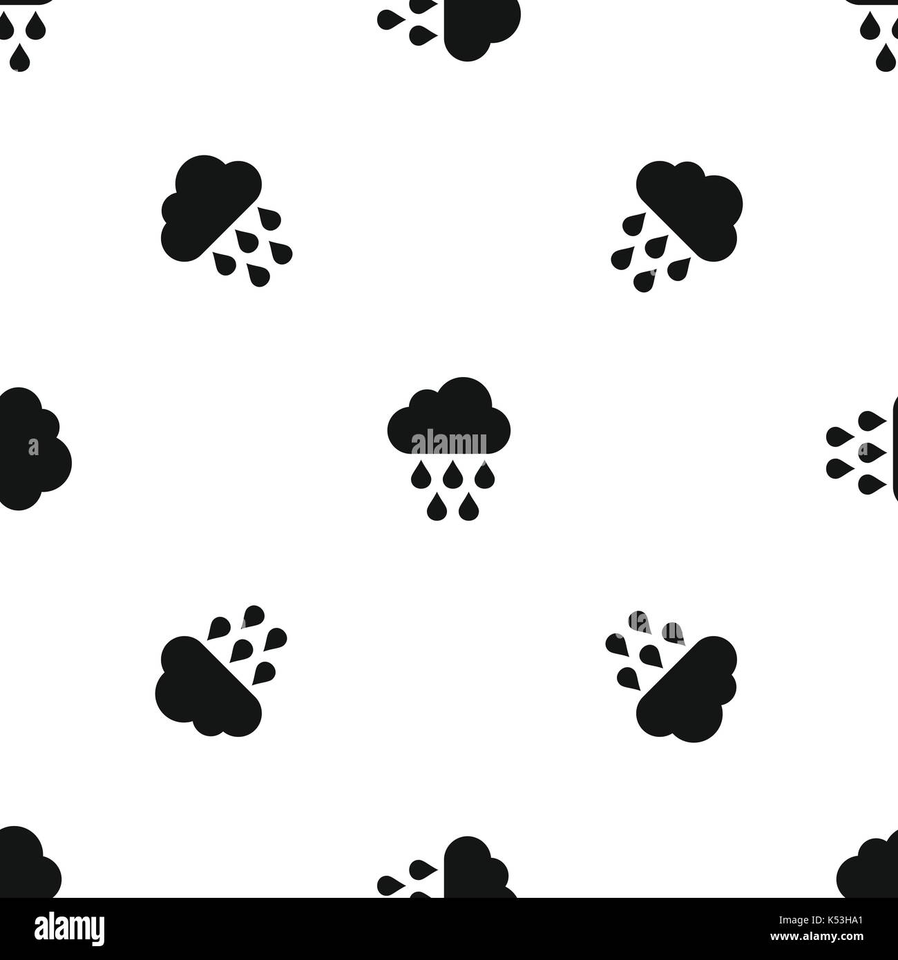 Cloud with rain drops pattern seamless black Stock Vector Image & Art ...