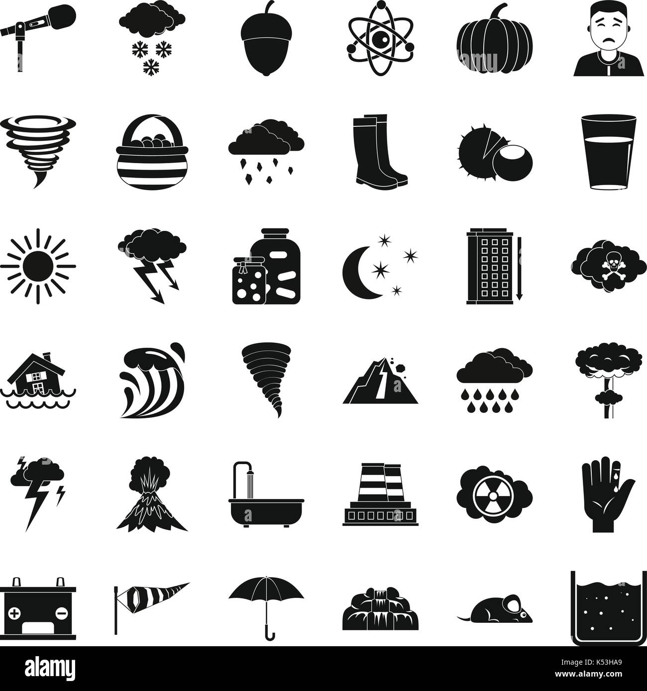 Tornado icons set, simple style Stock Vector Image & Art - Alamy