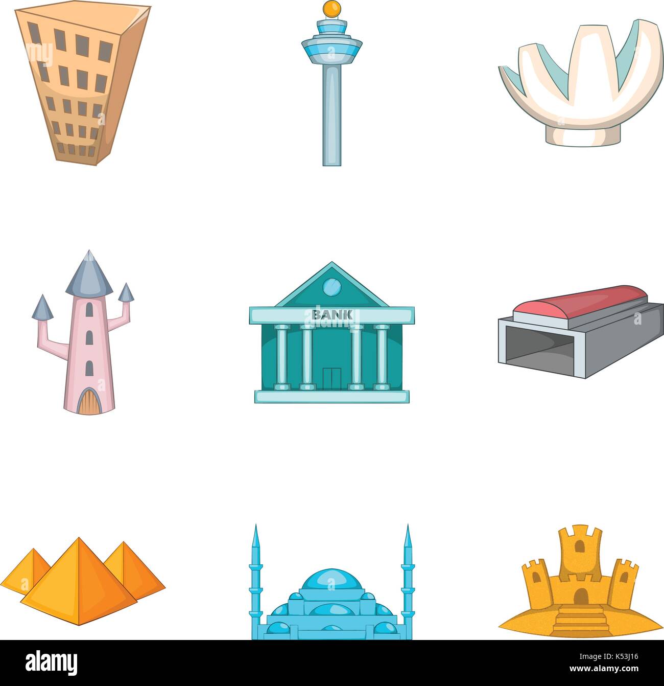 Architecture icons set, cartoon style Stock Vector Image & Art - Alamy
