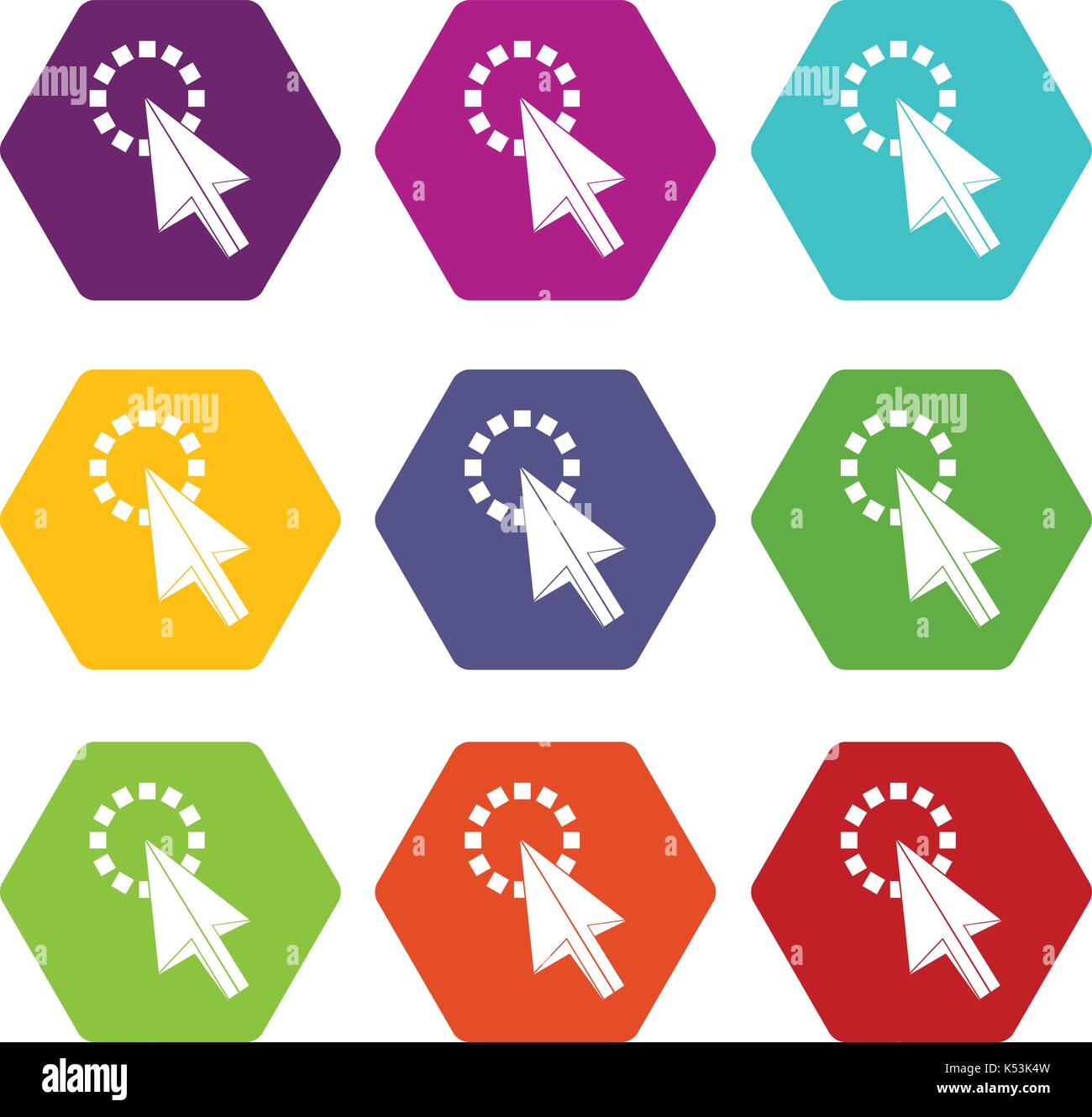 Click icon set color hexahedron Stock Vector Image & Art - Alamy