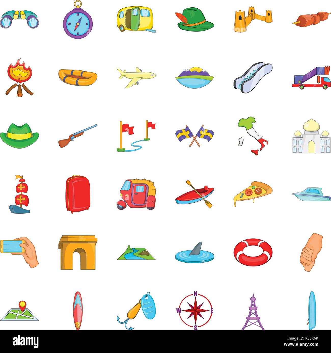 Hiking icons set, cartoon style Stock Vector Image & Art - Alamy