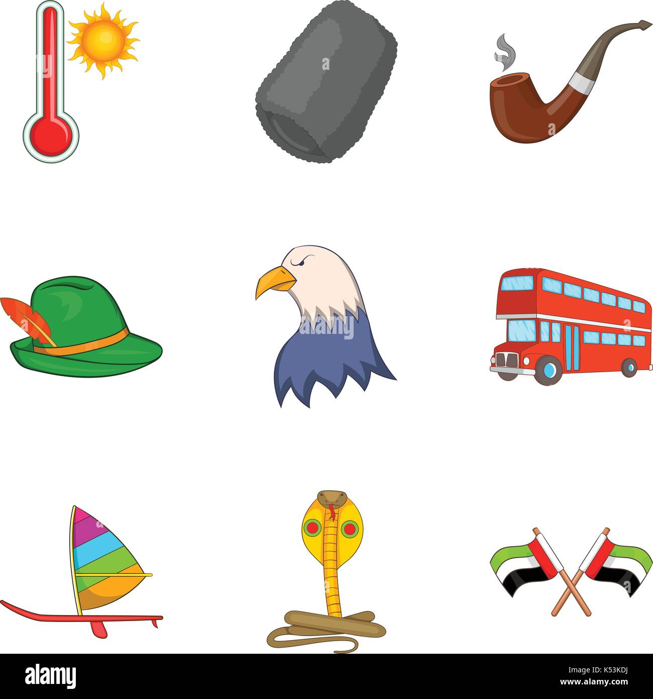 Around the world icons set, cartoon style Stock Vector Image & Art - Alamy