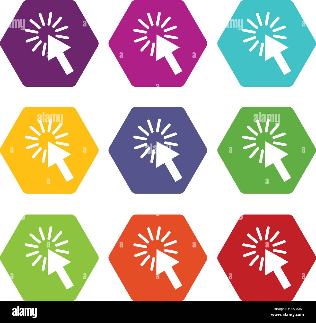 Click icon set color hexahedron Stock Vector Image & Art - Alamy