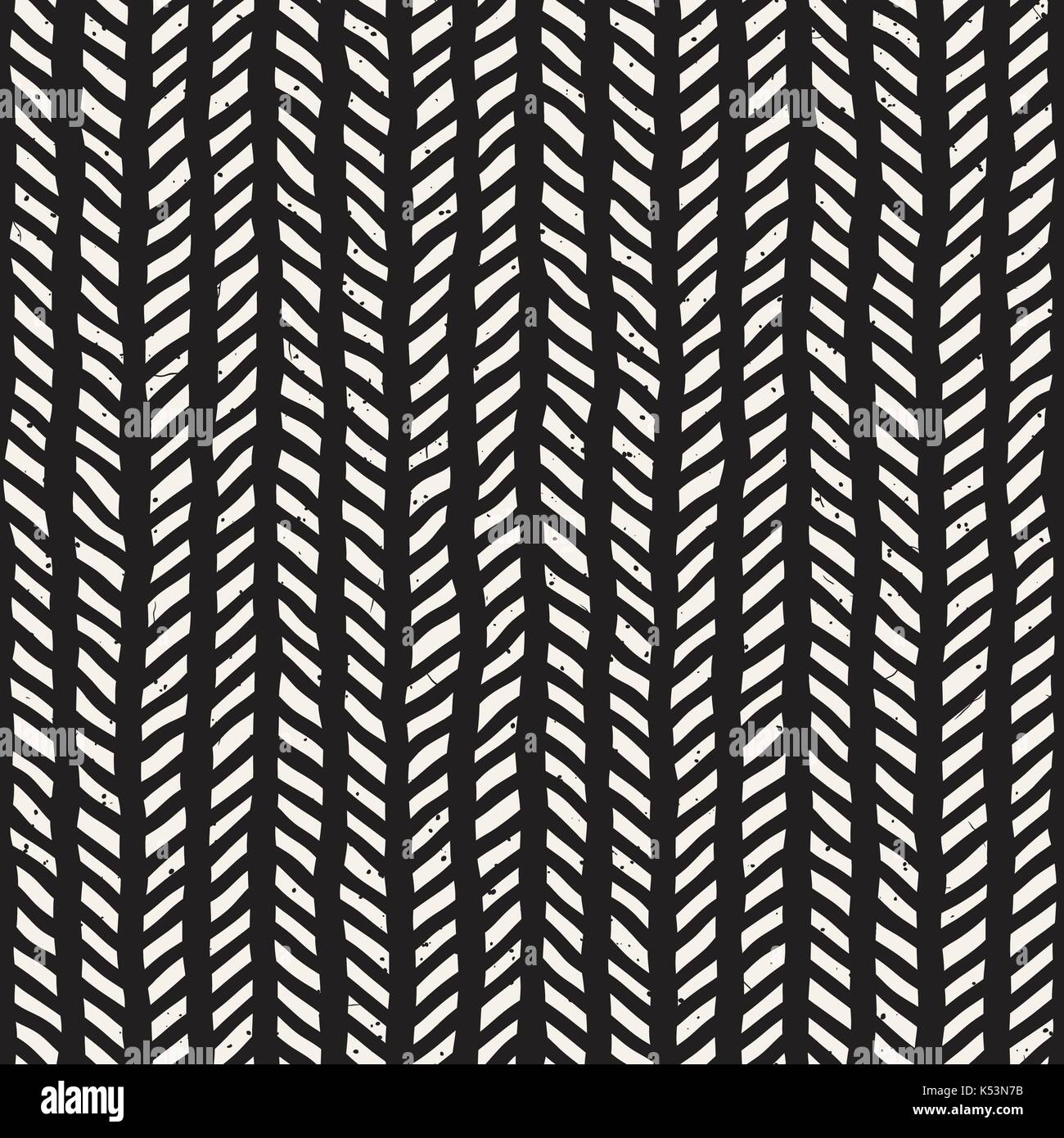 Hand drawn style seamless pattern. Abstract geometric tiling background in black and white. Vector doodle line lattice Stock Vector