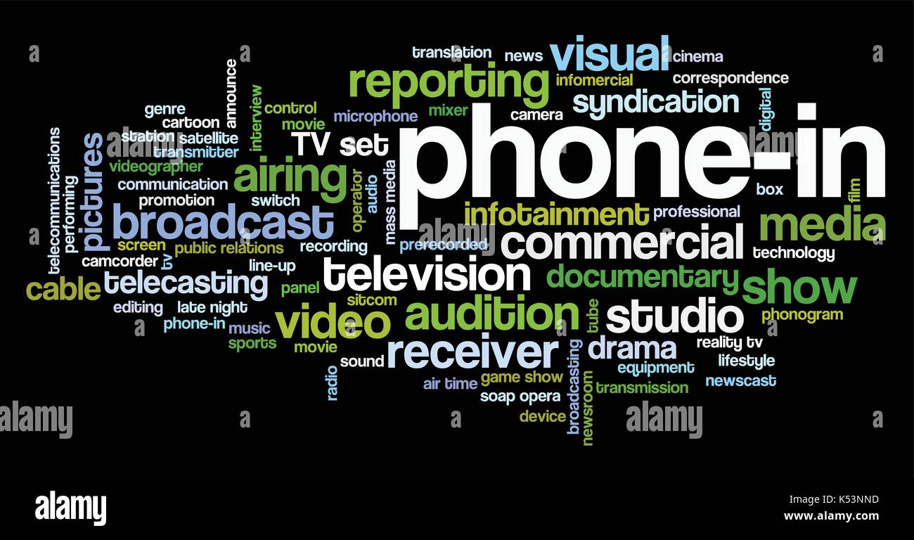 Word cloud related to TV business, with keywords dealing with