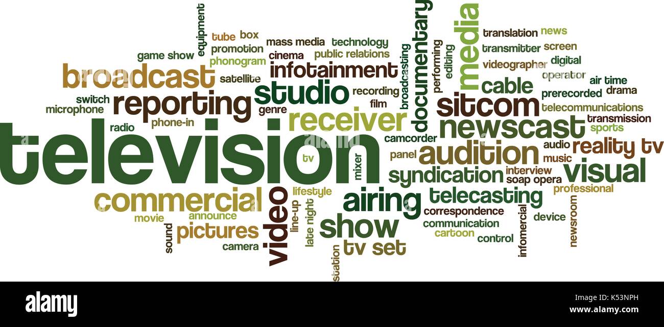 Word cloud related to TV business, with keywords dealing with