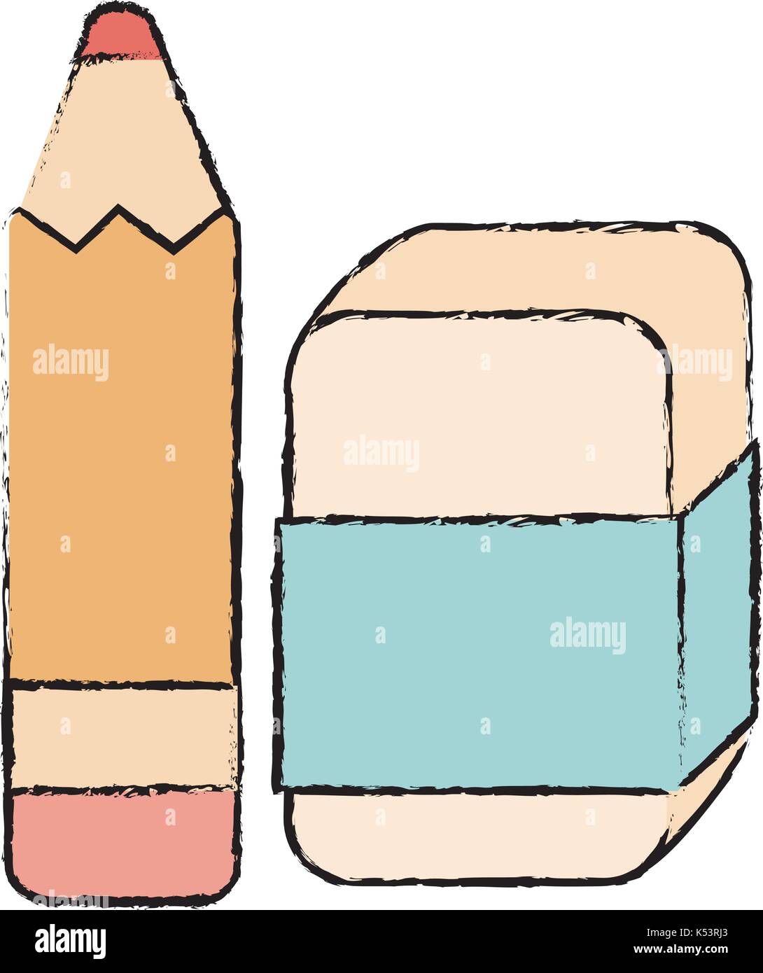 pencil school with eraser vector illustration design Stock Vector Image ...