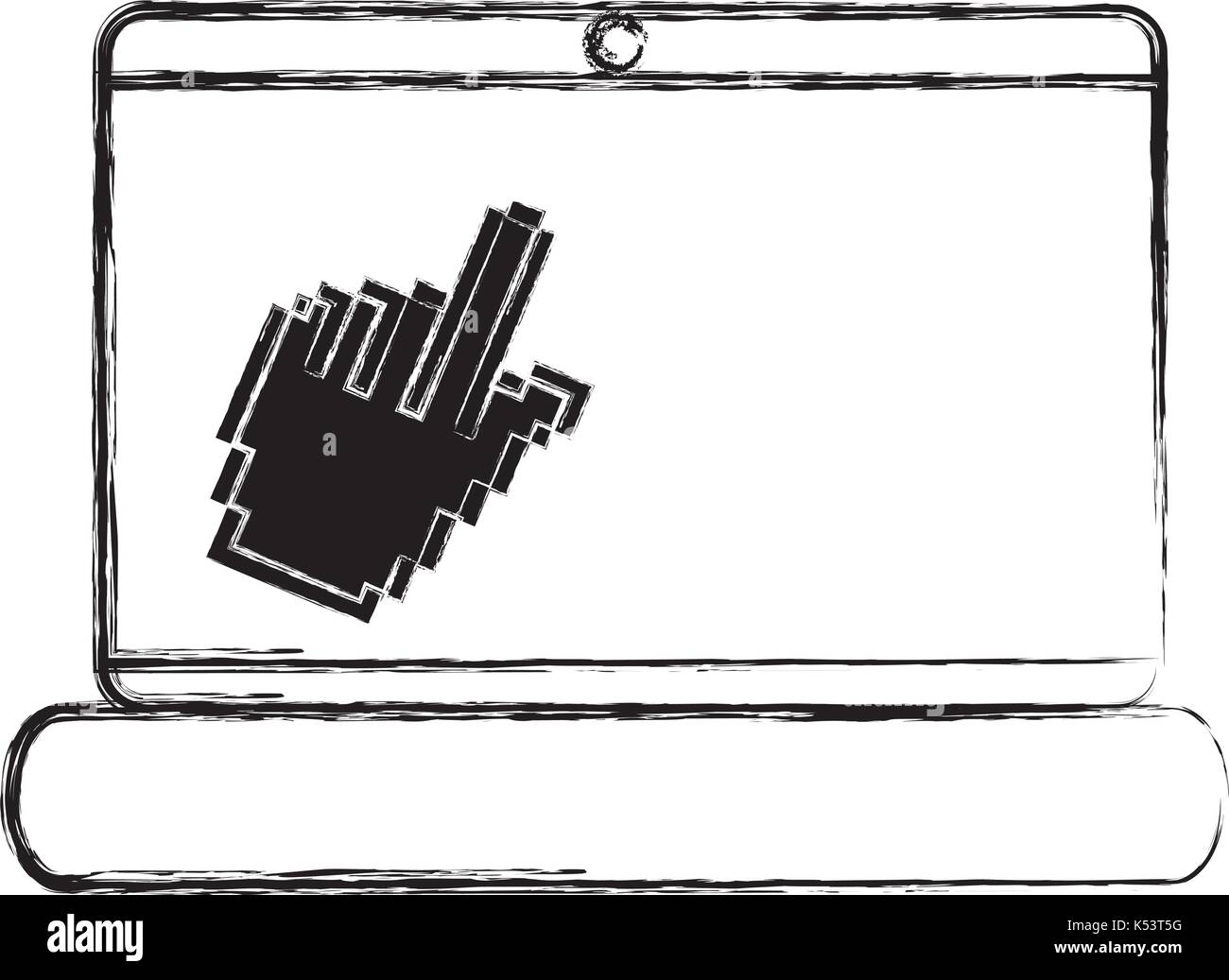 laptop computer with mouse pointer vector illustration design Stock ...
