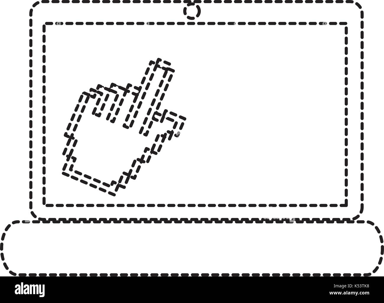 Laptop Mouse Cursor Vector laptop computer with mouse pointer vector illustration design Stock ...