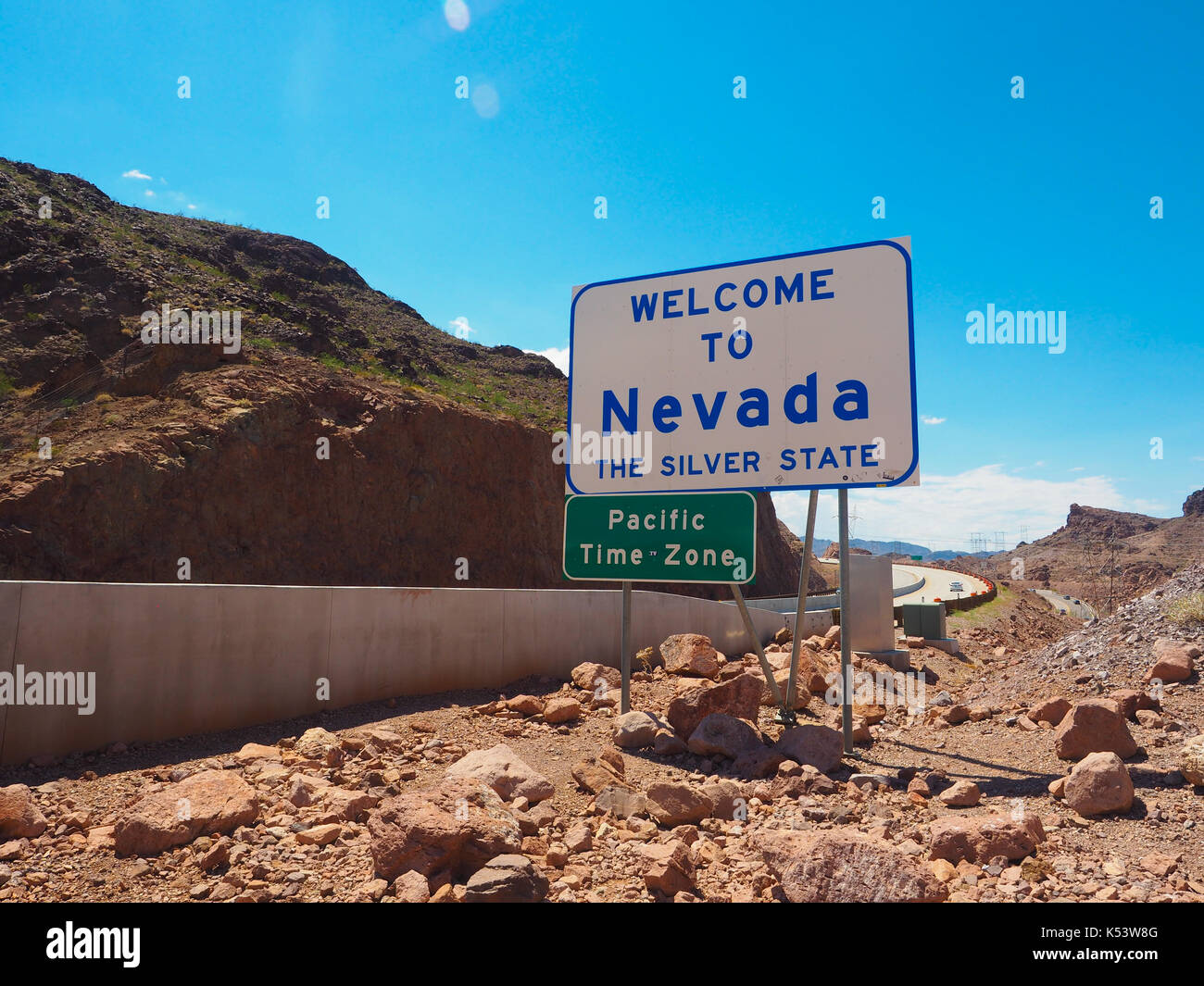 Welcome to Nevada, USA Stock Photo