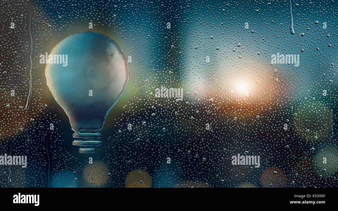 Water drop forming a light bulb Stock Photo Alamy