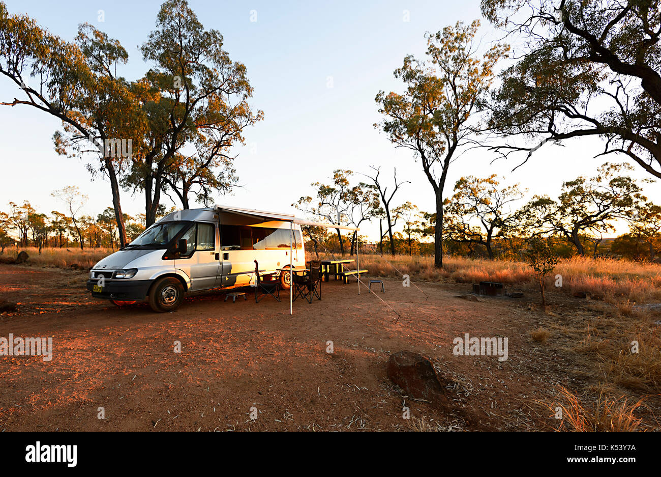 Ford Transit campervan bush camping in Porcupine National Park