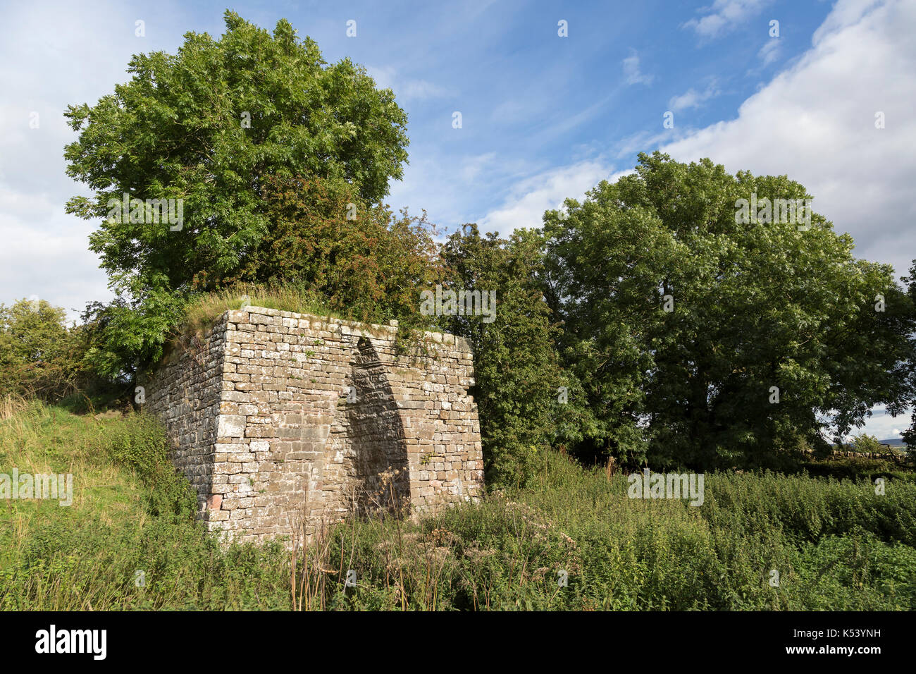 Hadrian's Wall, Northumberland, England - a probably 19th century lime ...