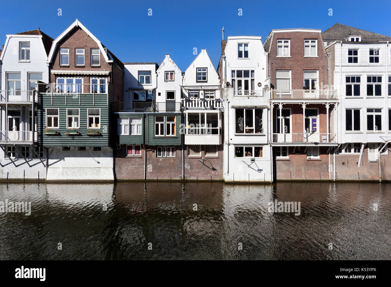 Traditional canal houses in Gorinchem in the Netherlands Stock Photo