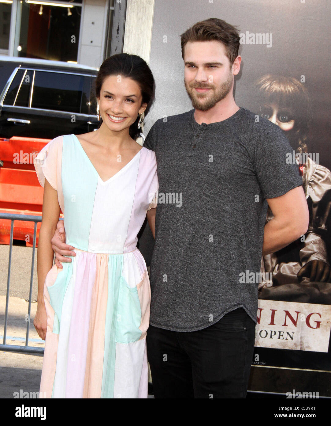 Annabelle: Creation Los Angeles Premiere held at the TCL Chinese Theatre.  Featuring: Alice Greczyn, Grey Damon, image size:1082x1390