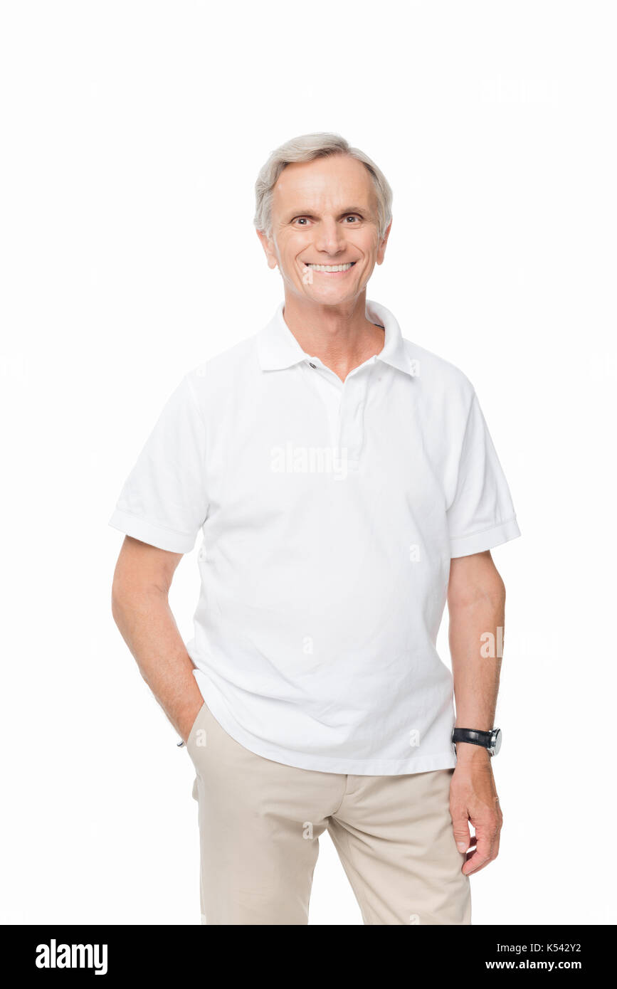 Happy cheerful european senior hi-res stock photography and images - Alamy