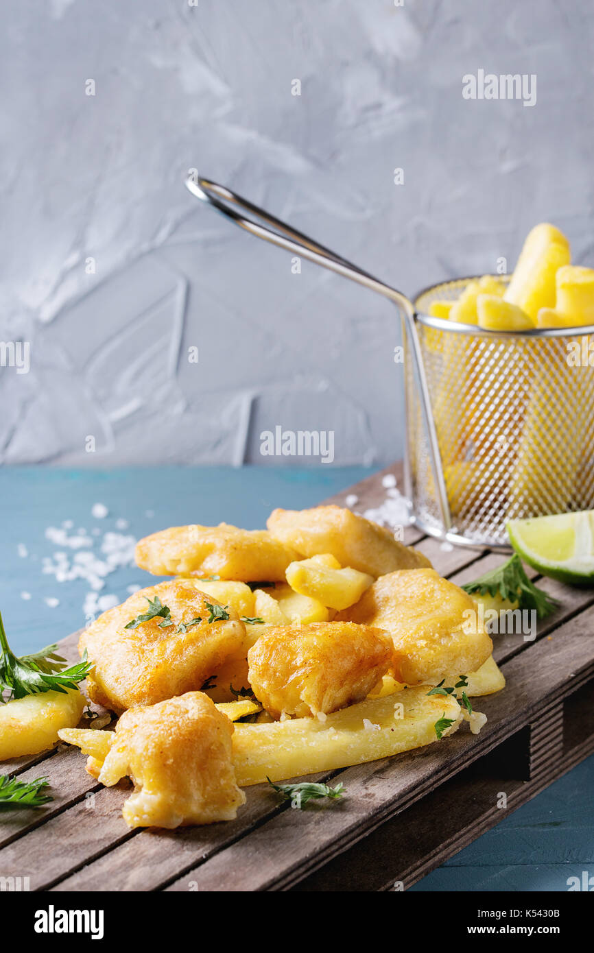 Fish and chips with sauce Stock Photo Alamy