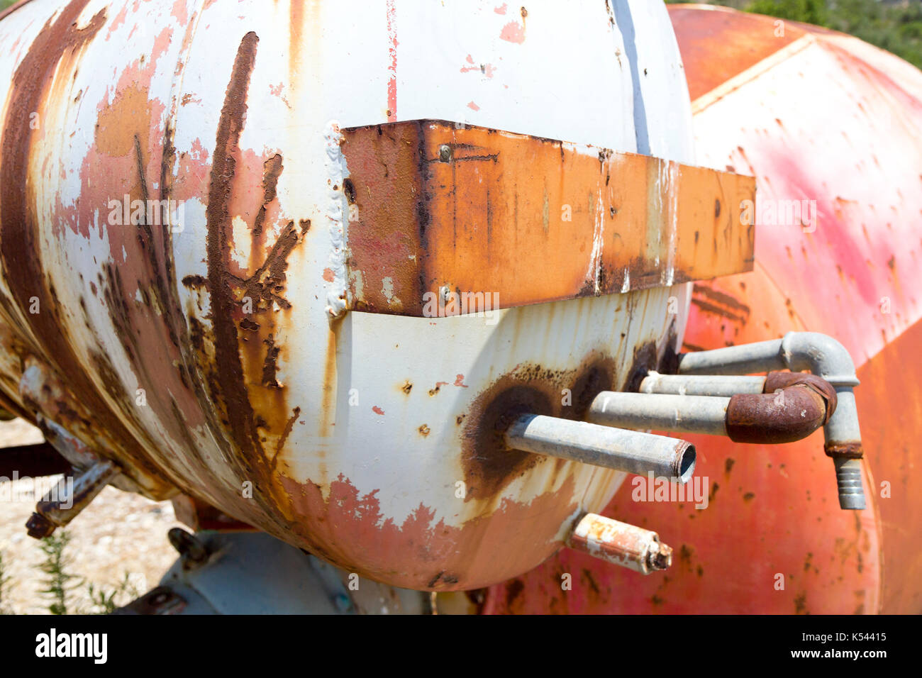 Abandoned rusting cement mixer in a Mediterranean quarry Stock Photo ...