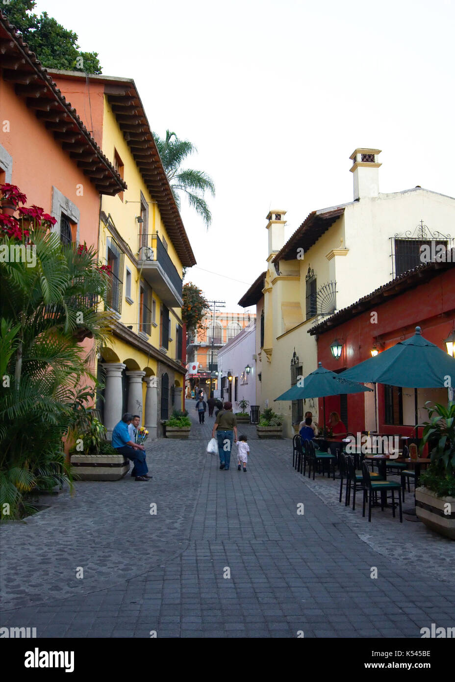 CUERNAVACA, MORELOS, MEXICO - 2010: A street at the city center. Stock Photo