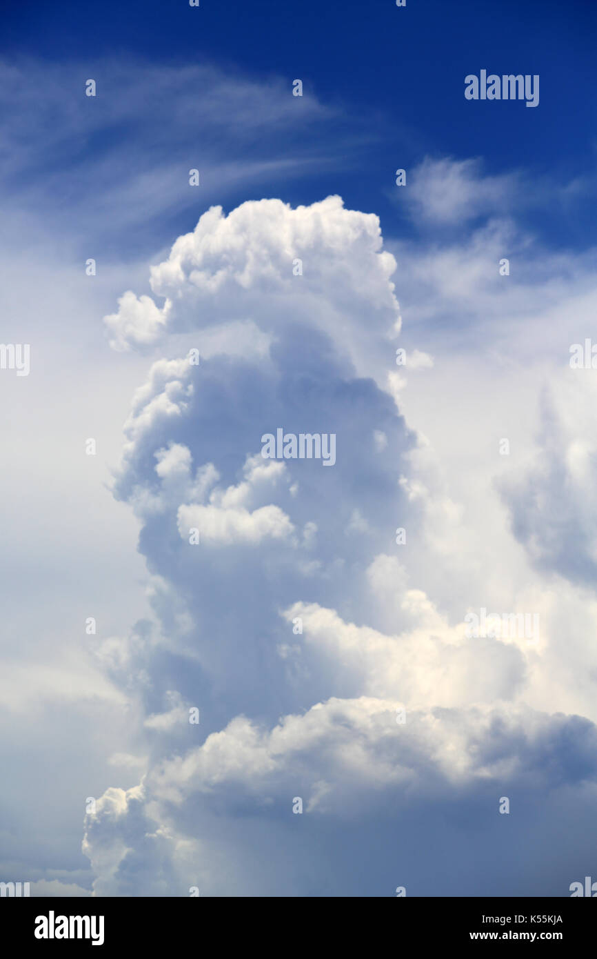 Cumulonimbus cloud with the blue sky Stock Photo