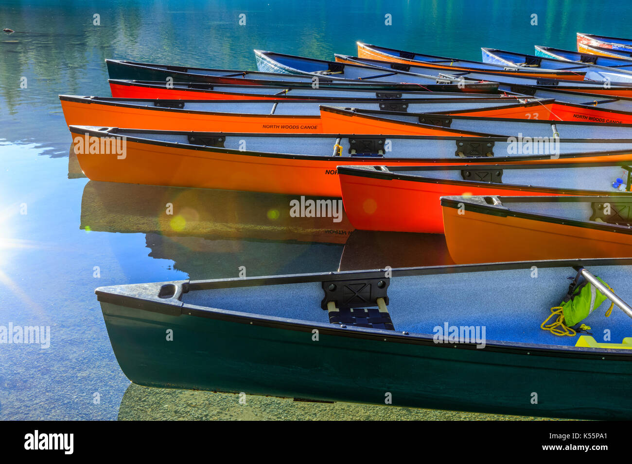 Canoe rentals at Moraine Lake in Banff National Park, Alberta Canada