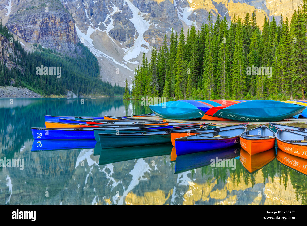 Canoe rentals at Moraine Lake in Banff National Park, Alberta Canada