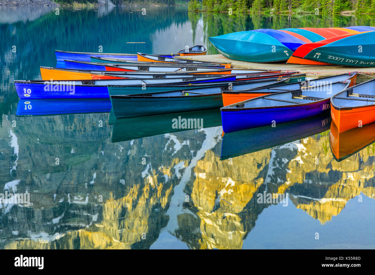 Canoe rentals at Moraine Lake in Banff National Park, Alberta Canada