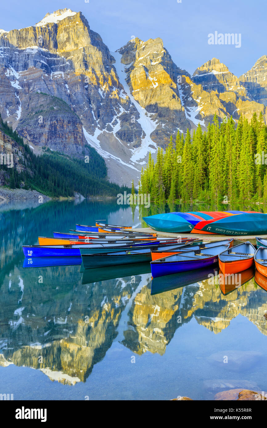 Canoe rentals at Moraine Lake in Banff National Park, Alberta Canada