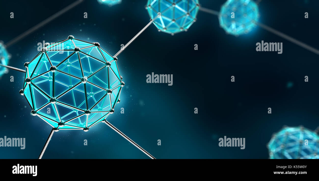 Nanotechnology Atom and Molecule - Abstract background Stock Photo