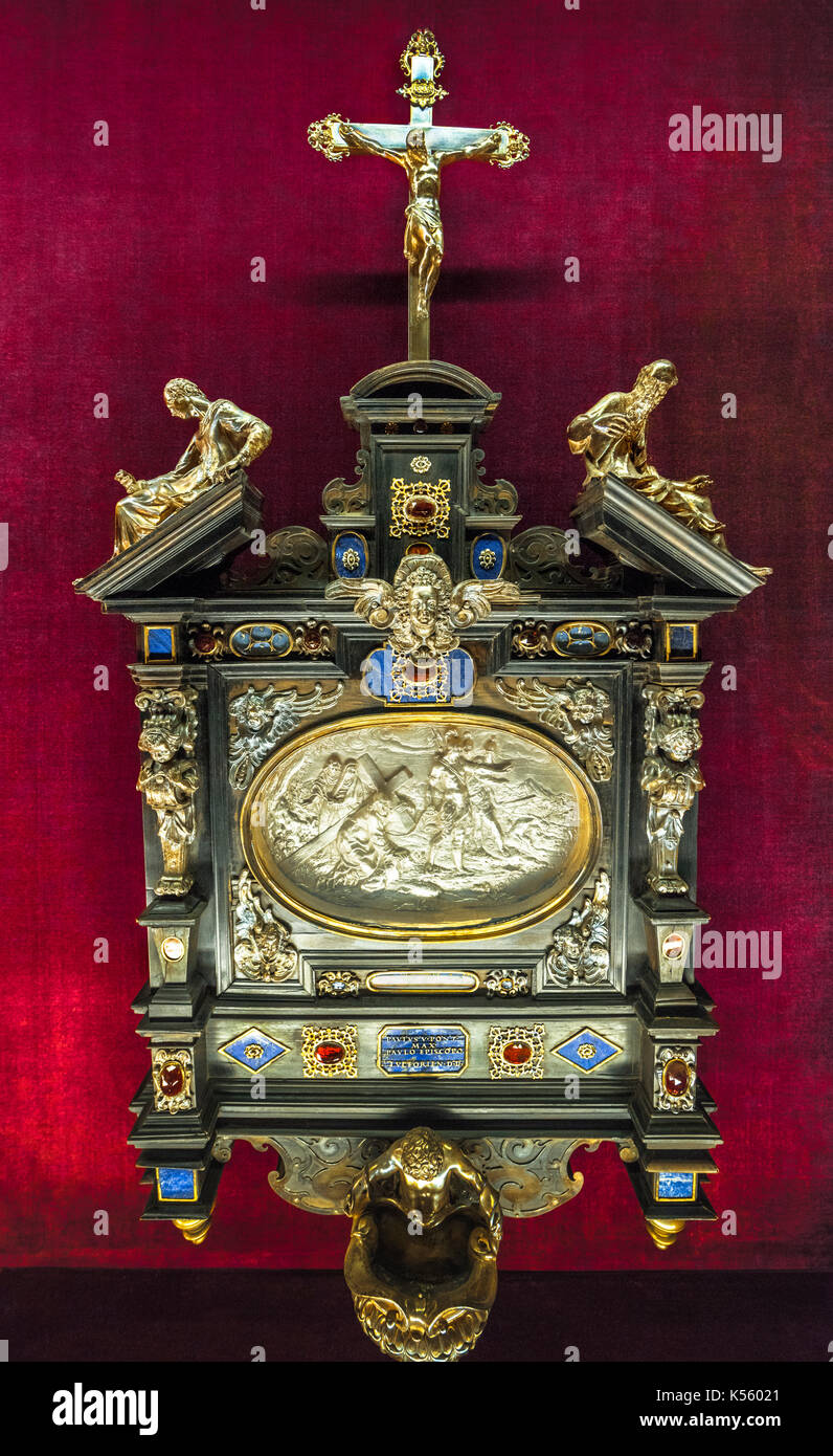Sarcophagus with holy relics in Munich Residenz Stock Photo