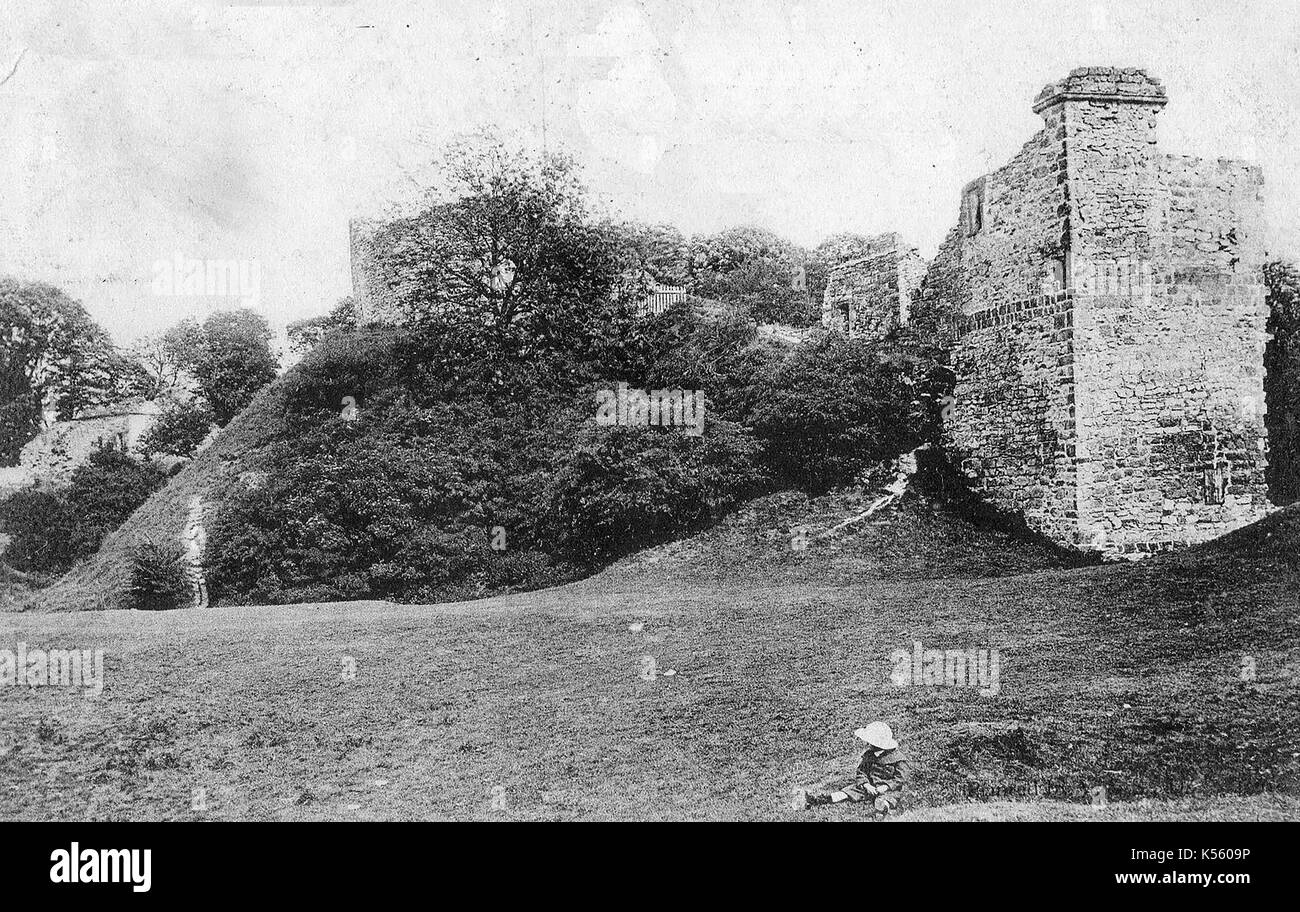1904 - The ruins of Pickering Castle, North Yorkshire, UK. Now in the care of  by English Heritage. Stock Photo